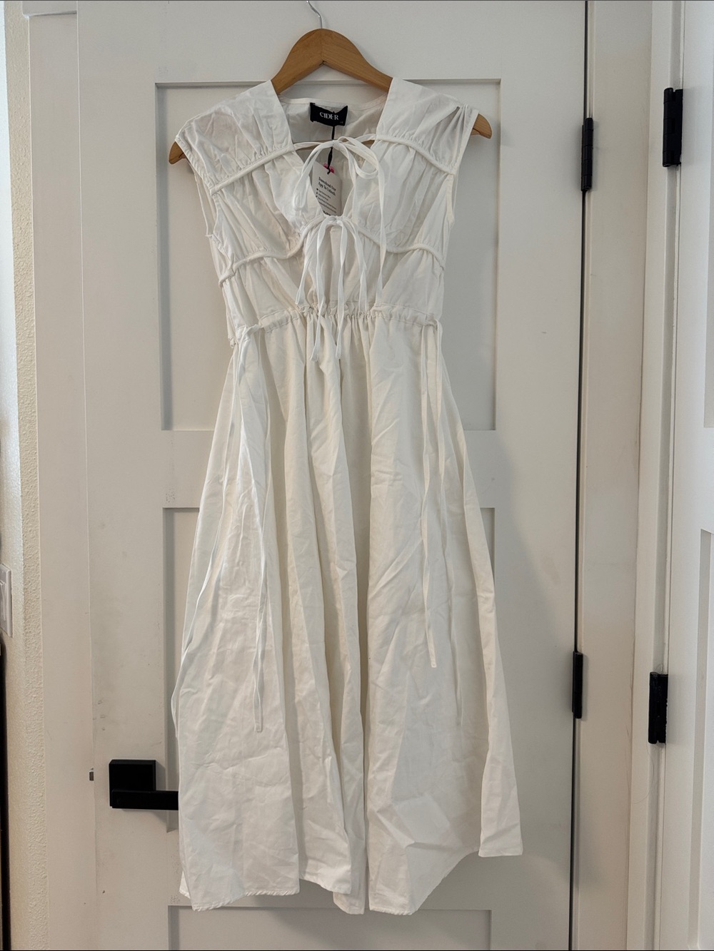 Cider White Tie-Front Maxi Dress